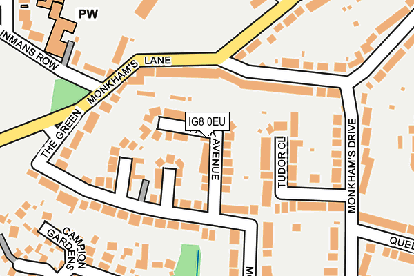 IG8 0EU map - OS OpenMap – Local (Ordnance Survey)