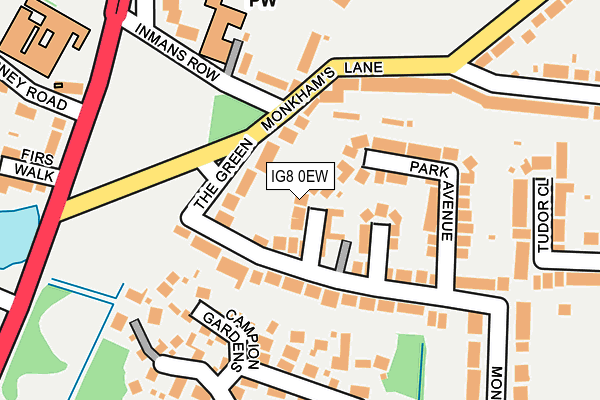 IG8 0EW map - OS OpenMap – Local (Ordnance Survey)