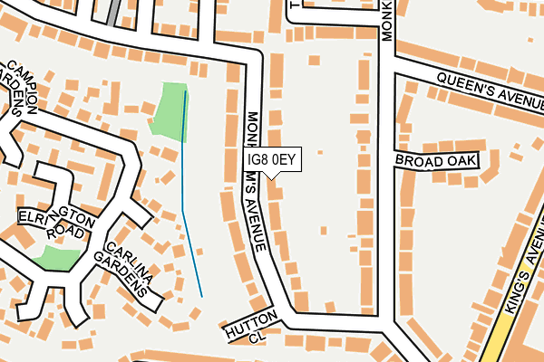 IG8 0EY map - OS OpenMap – Local (Ordnance Survey)