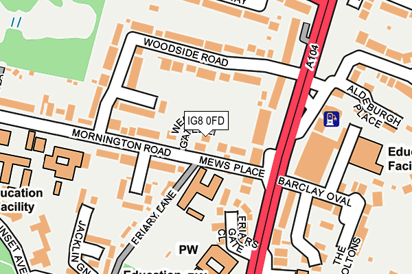 IG8 0FD map - OS OpenMap – Local (Ordnance Survey)