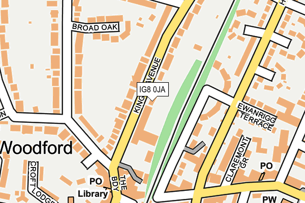 IG8 0JA map - OS OpenMap – Local (Ordnance Survey)