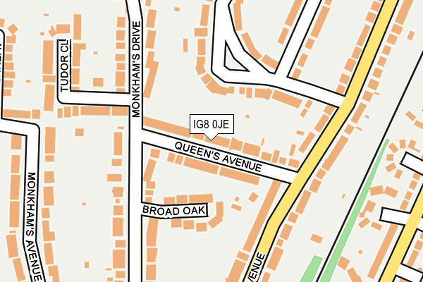 IG8 0JE map - OS OpenMap – Local (Ordnance Survey)