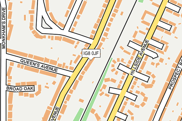 IG8 0JF map - OS OpenMap – Local (Ordnance Survey)