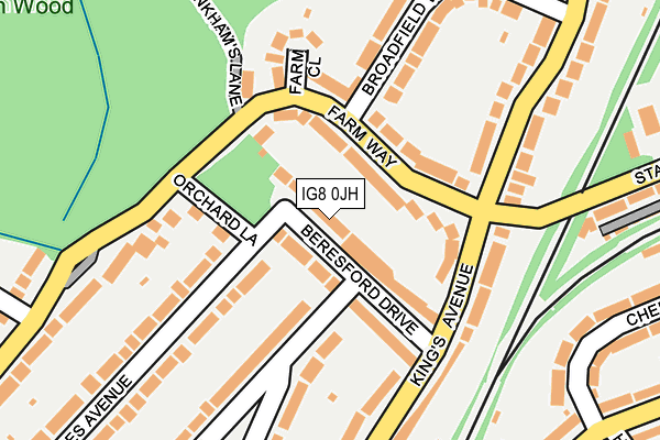 IG8 0JH map - OS OpenMap – Local (Ordnance Survey)