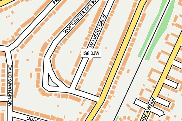 IG8 0JW map - OS OpenMap – Local (Ordnance Survey)