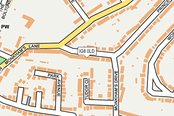 IG8 0LD map - OS OpenMap – Local (Ordnance Survey)