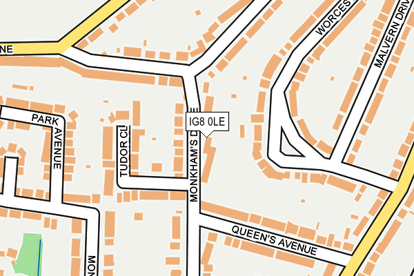 IG8 0LE map - OS OpenMap – Local (Ordnance Survey)