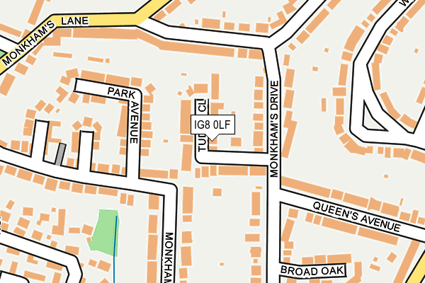 IG8 0LF map - OS OpenMap – Local (Ordnance Survey)