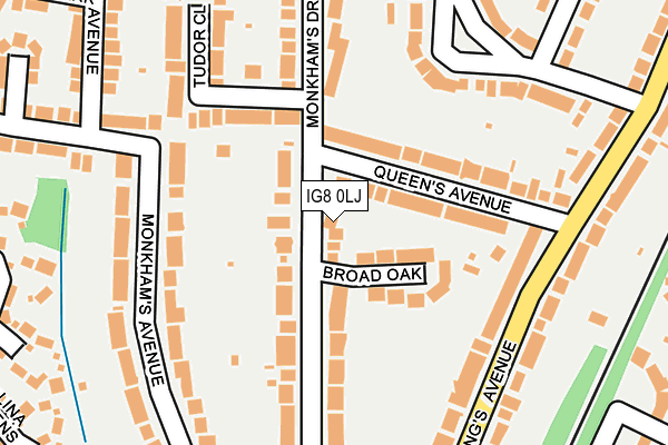 IG8 0LJ map - OS OpenMap – Local (Ordnance Survey)