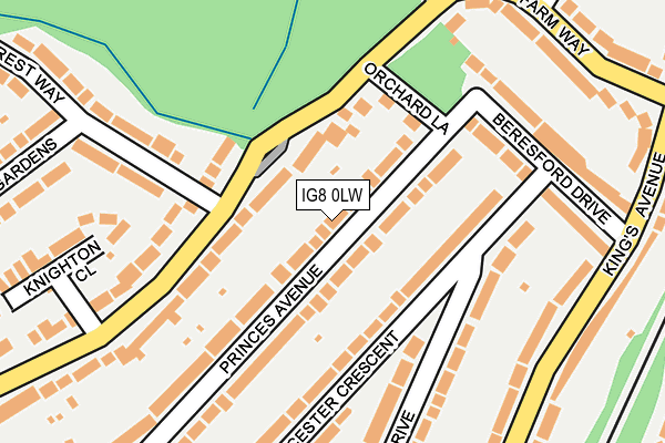 IG8 0LW map - OS OpenMap – Local (Ordnance Survey)
