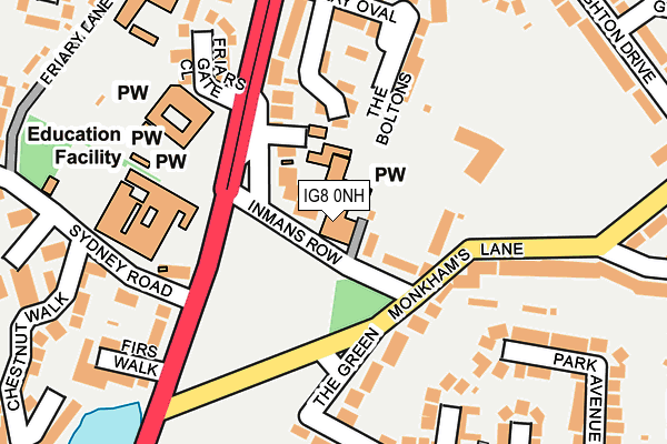 IG8 0NH map - OS OpenMap – Local (Ordnance Survey)