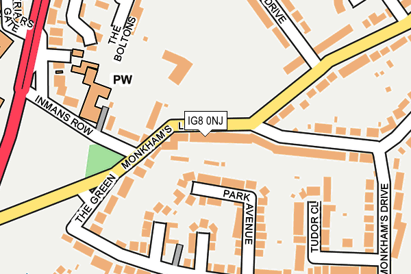IG8 0NJ map - OS OpenMap – Local (Ordnance Survey)
