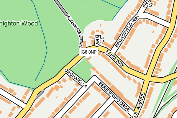 IG8 0NP map - OS OpenMap – Local (Ordnance Survey)