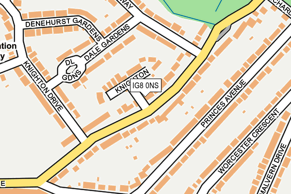 IG8 0NS map - OS OpenMap – Local (Ordnance Survey)