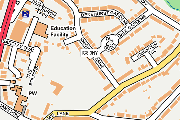 IG8 0NY map - OS OpenMap – Local (Ordnance Survey)