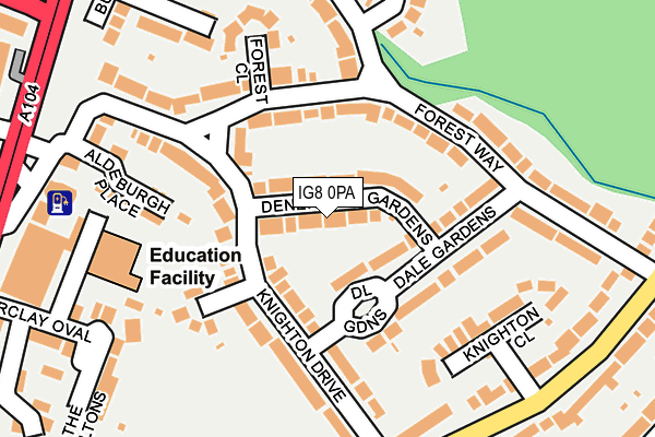 IG8 0PA map - OS OpenMap – Local (Ordnance Survey)