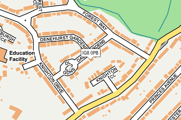IG8 0PB map - OS OpenMap – Local (Ordnance Survey)