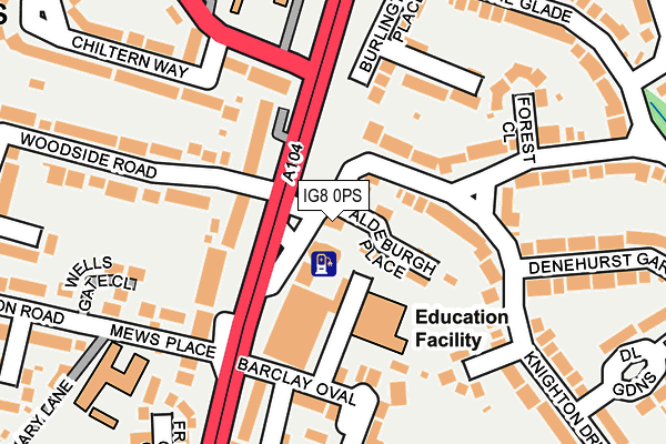IG8 0PS map - OS OpenMap – Local (Ordnance Survey)