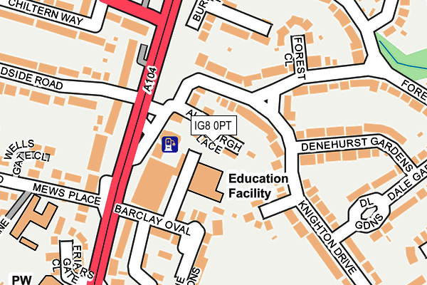 IG8 0PT map - OS OpenMap – Local (Ordnance Survey)