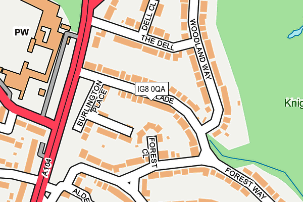 IG8 0QA map - OS OpenMap – Local (Ordnance Survey)