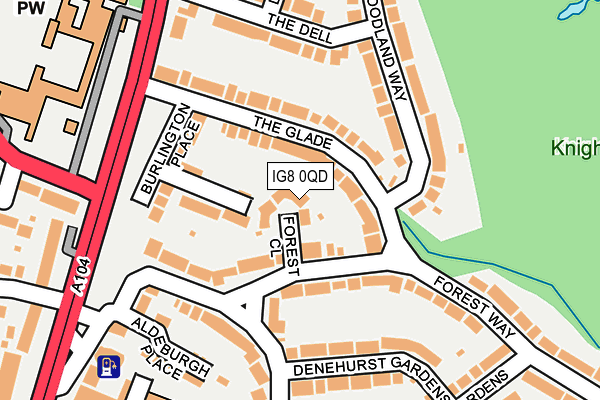 IG8 0QD map - OS OpenMap – Local (Ordnance Survey)