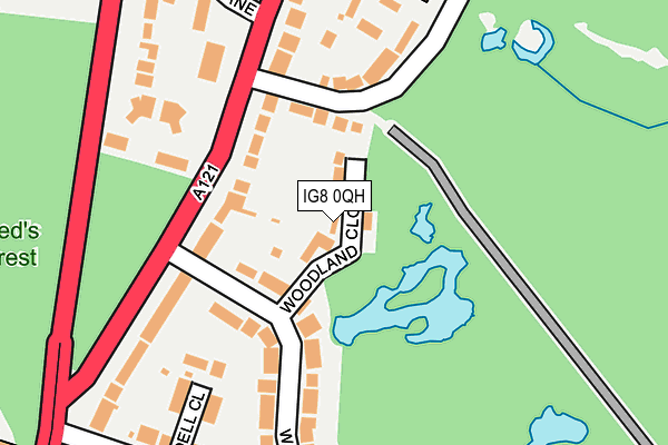 IG8 0QH map - OS OpenMap – Local (Ordnance Survey)