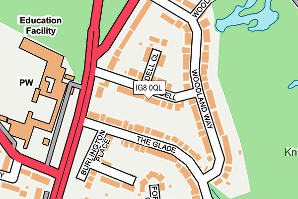 IG8 0QL map - OS OpenMap – Local (Ordnance Survey)