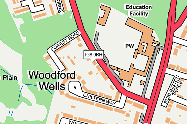 IG8 0RH map - OS OpenMap – Local (Ordnance Survey)