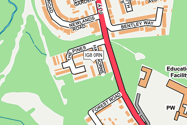 IG8 0RN map - OS OpenMap – Local (Ordnance Survey)