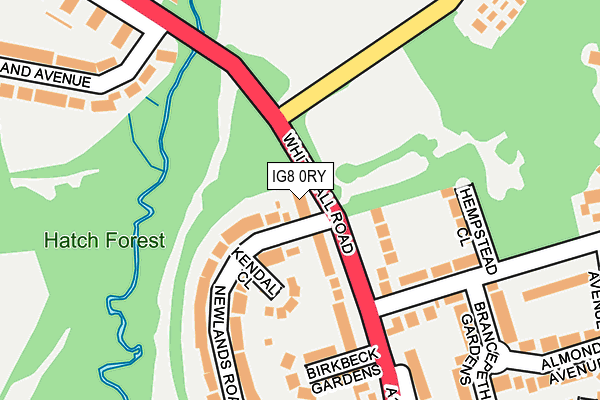 IG8 0RY map - OS OpenMap – Local (Ordnance Survey)