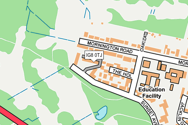 IG8 0TJ map - OS OpenMap – Local (Ordnance Survey)
