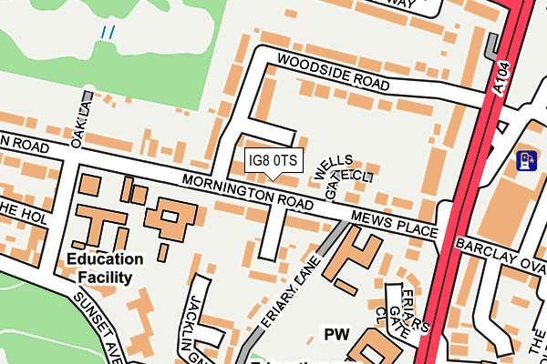 IG8 0TS map - OS OpenMap – Local (Ordnance Survey)