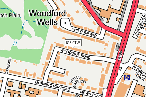 IG8 0TW map - OS OpenMap – Local (Ordnance Survey)