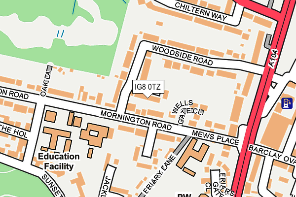 IG8 0TZ map - OS OpenMap – Local (Ordnance Survey)