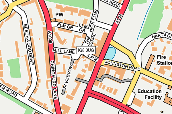IG8 0UG map - OS OpenMap – Local (Ordnance Survey)