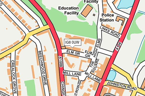 IG8 0UW map - OS OpenMap – Local (Ordnance Survey)