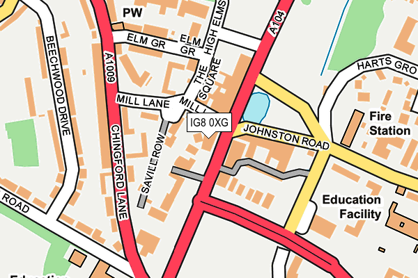 IG8 0XG map - OS OpenMap – Local (Ordnance Survey)