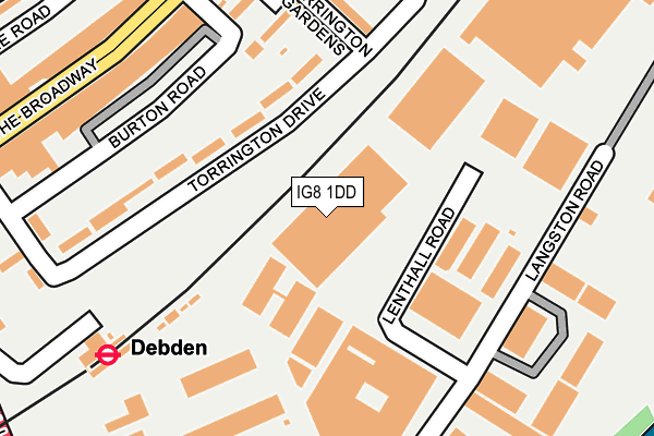IG8 1DD map - OS OpenMap – Local (Ordnance Survey)