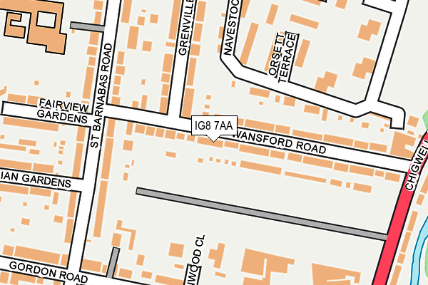IG8 7AA map - OS OpenMap – Local (Ordnance Survey)