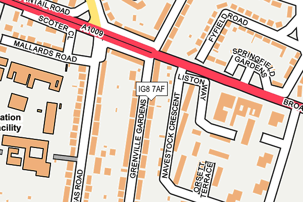 IG8 7AF map - OS OpenMap – Local (Ordnance Survey)
