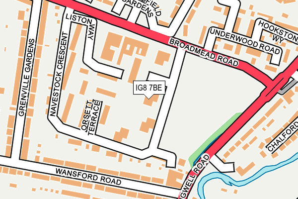 IG8 7BE map - OS OpenMap – Local (Ordnance Survey)