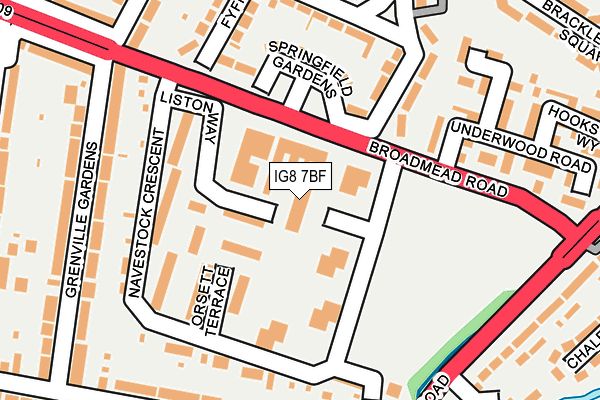 IG8 7BF map - OS OpenMap – Local (Ordnance Survey)