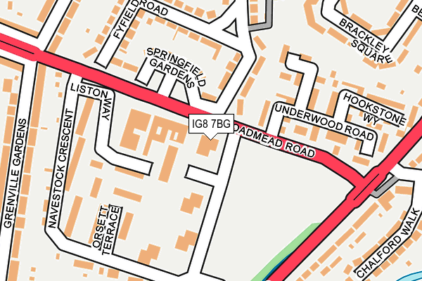 IG8 7BG map - OS OpenMap – Local (Ordnance Survey)