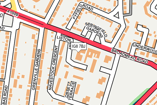 IG8 7BJ map - OS OpenMap – Local (Ordnance Survey)