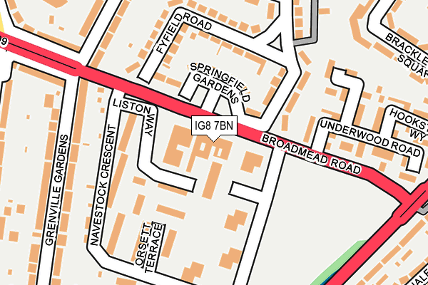 IG8 7BN map - OS OpenMap – Local (Ordnance Survey)