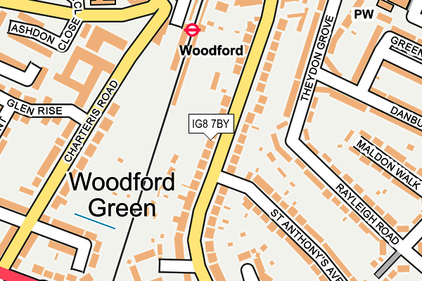 IG8 7BY map - OS OpenMap – Local (Ordnance Survey)