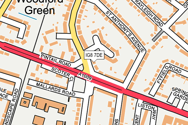 IG8 7DE map - OS OpenMap – Local (Ordnance Survey)