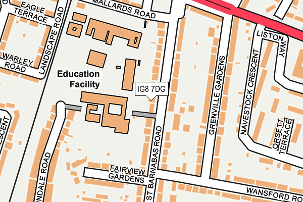 IG8 7DG map - OS OpenMap – Local (Ordnance Survey)