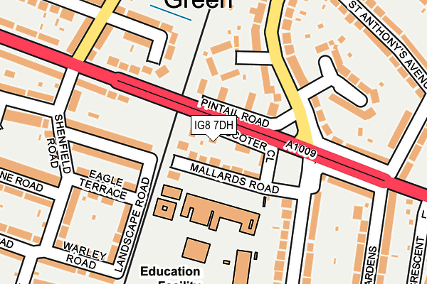 IG8 7DH map - OS OpenMap – Local (Ordnance Survey)