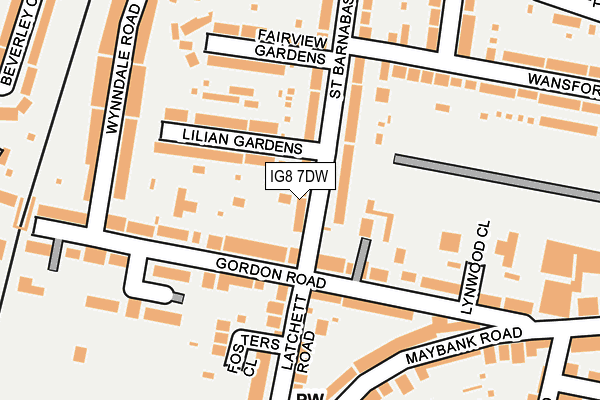 IG8 7DW map - OS OpenMap – Local (Ordnance Survey)